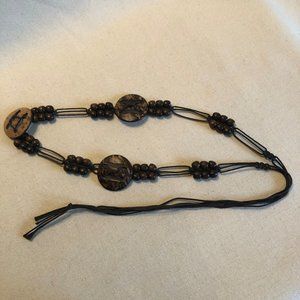 Wooden Macrame Beaded Boho Belt